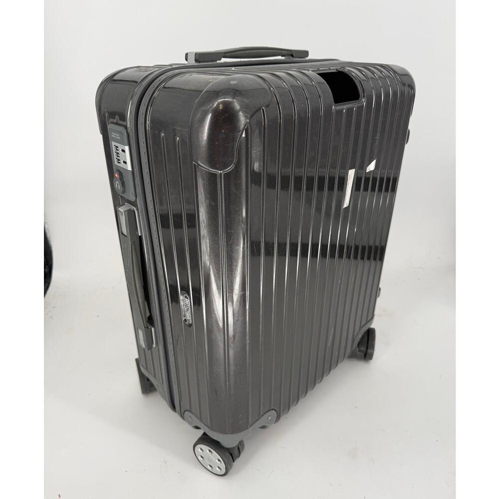 Rimowa Essential Carry On Suitcase Salsa Polycarbonate Gray Gloss As Is